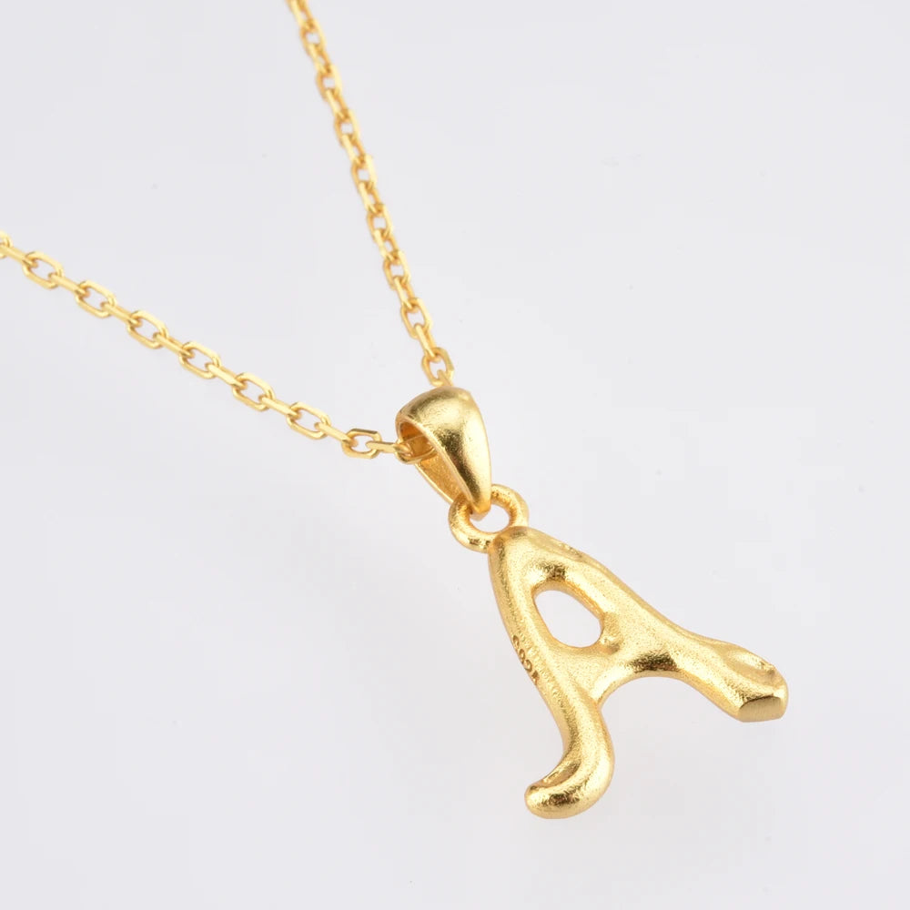 18K Gold Plated Sterling Silver Letter Charm with Universal Chain