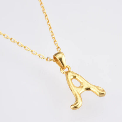 18K Gold Plated Sterling Silver Letter Charm with Universal Chain