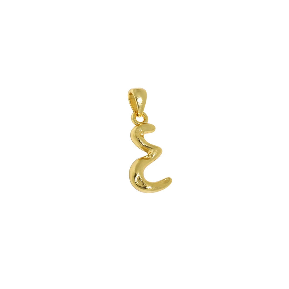 18K Gold Plated Sterling Silver Letter Charm with Universal Chain