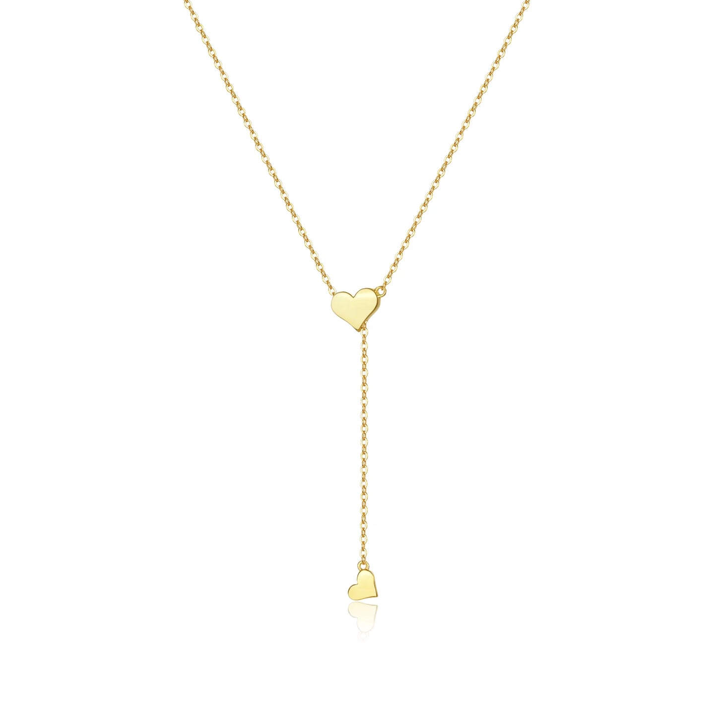 18K Gold Plated Sterling Silver Adjustable Chain Heart Pendant