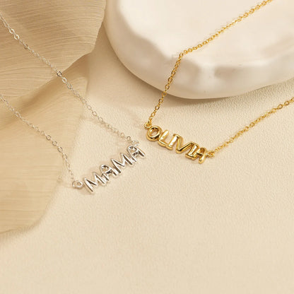 14K Solid Gold 3D Balloon Letter Name Necklace