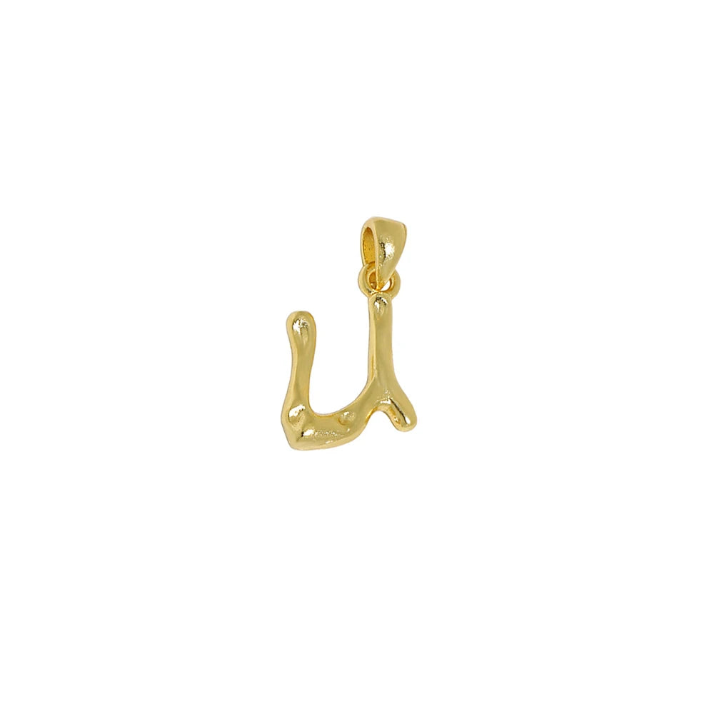 18K Gold Plated Sterling Silver Letter Charm with Universal Chain