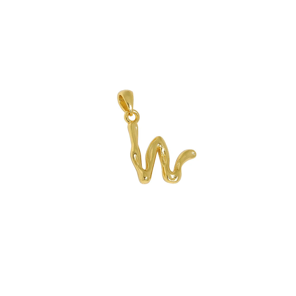 18K Gold Plated Sterling Silver Letter Charm with Universal Chain