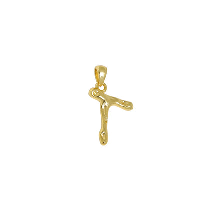 18K Gold Plated Sterling Silver Letter Charm with Universal Chain