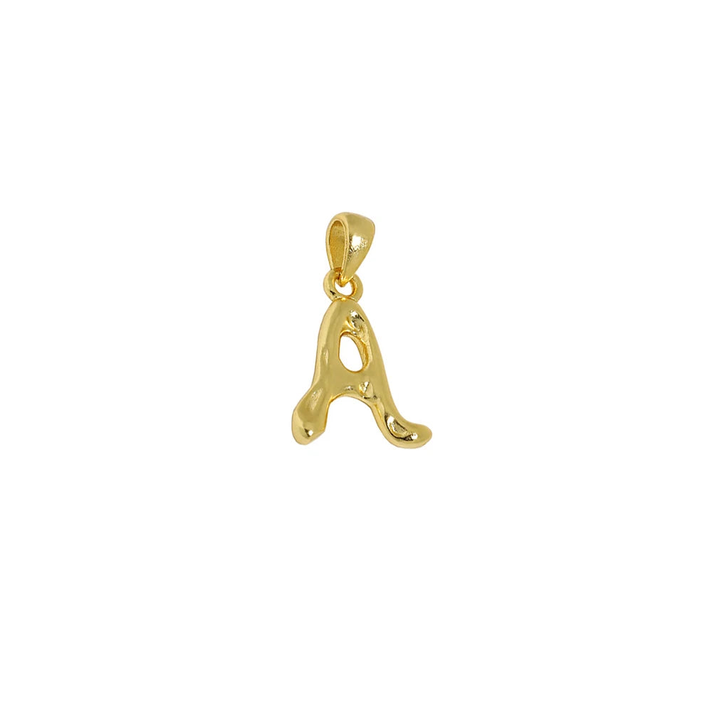 18K Gold Plated Sterling Silver Letter Charm with Universal Chain