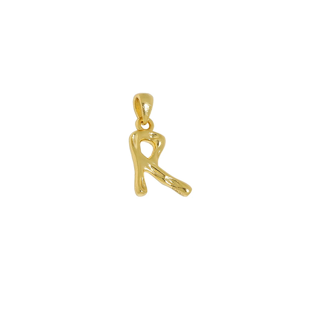 18K Gold Plated Sterling Silver Letter Charm with Universal Chain