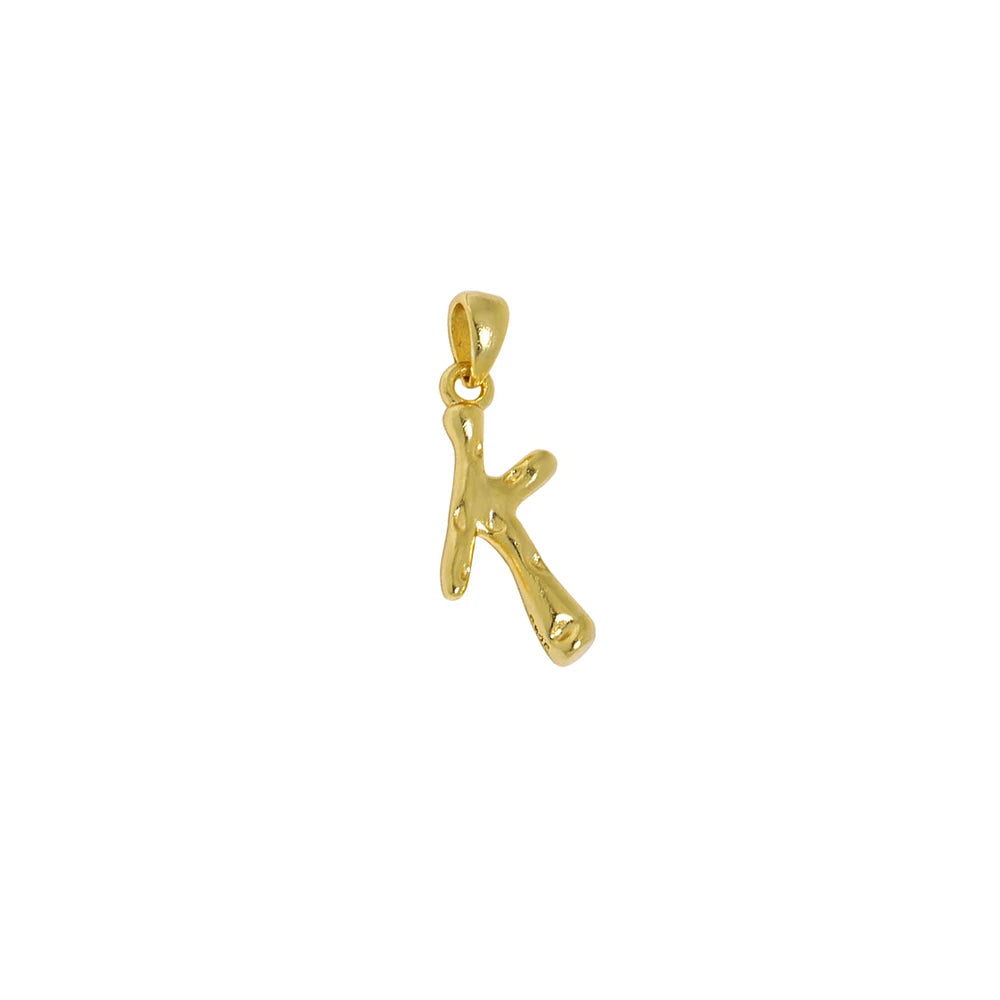 18K Gold Plated Sterling Silver Letter Charm with Universal Chain