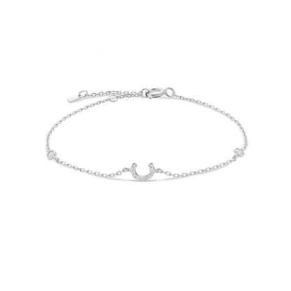 Sterling Silver Alphabet Monogram Bracelet CZ