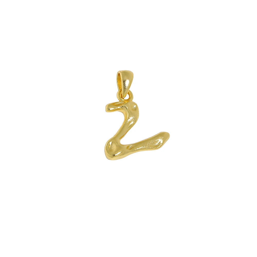 18K Gold Plated Sterling Silver Letter Charm with Universal Chain