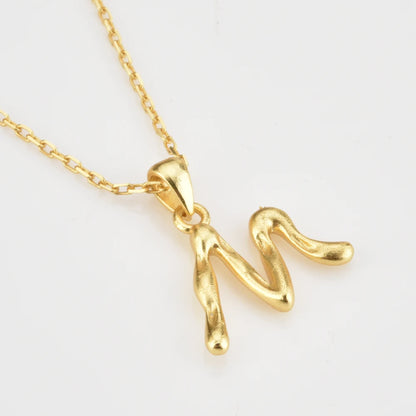 18K Gold Plated Sterling Silver Letter Charm with Universal Chain