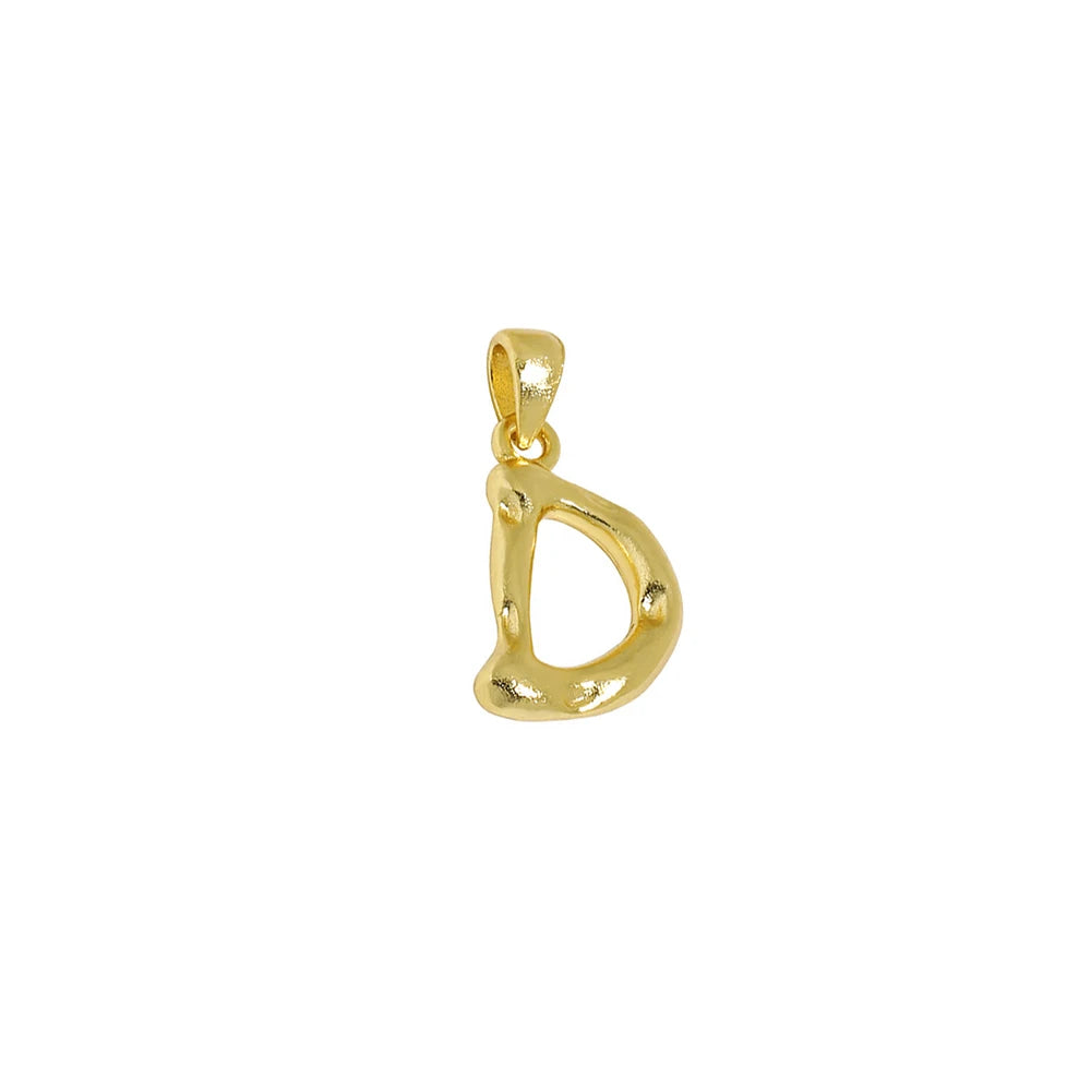 18K Gold Plated Sterling Silver Letter Charm with Universal Chain