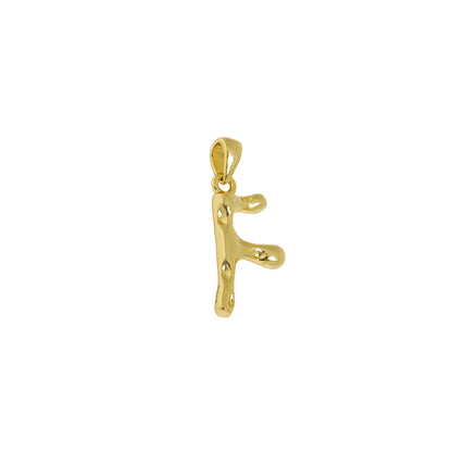 18K Gold Plated Sterling Silver Letter Charm with Universal Chain