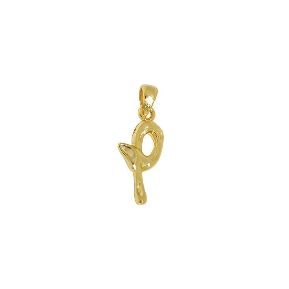 18K Gold Plated Sterling Silver Letter Charm with Universal Chain