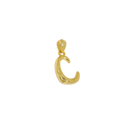 18K Gold Plated Sterling Silver Letter Charm with Universal Chain