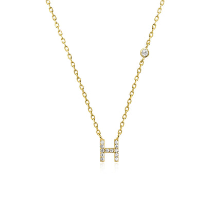 18K Gold Plated Sterling Silver Alphabet Monogram Pendant Necklace