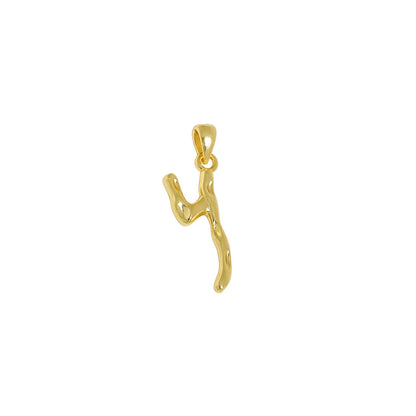 18K Gold Plated Sterling Silver Letter Charm with Universal Chain