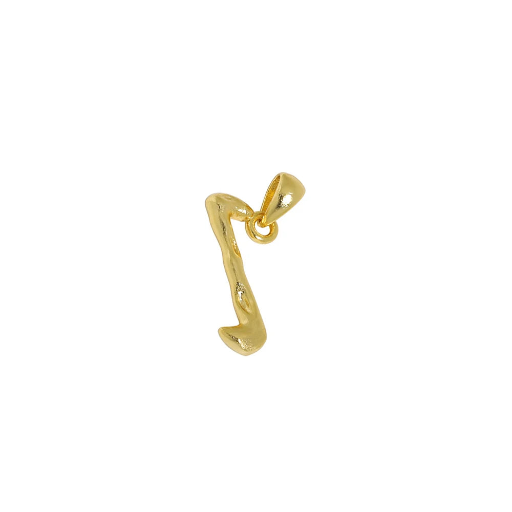 18K Gold Plated Sterling Silver Letter Charm with Universal Chain