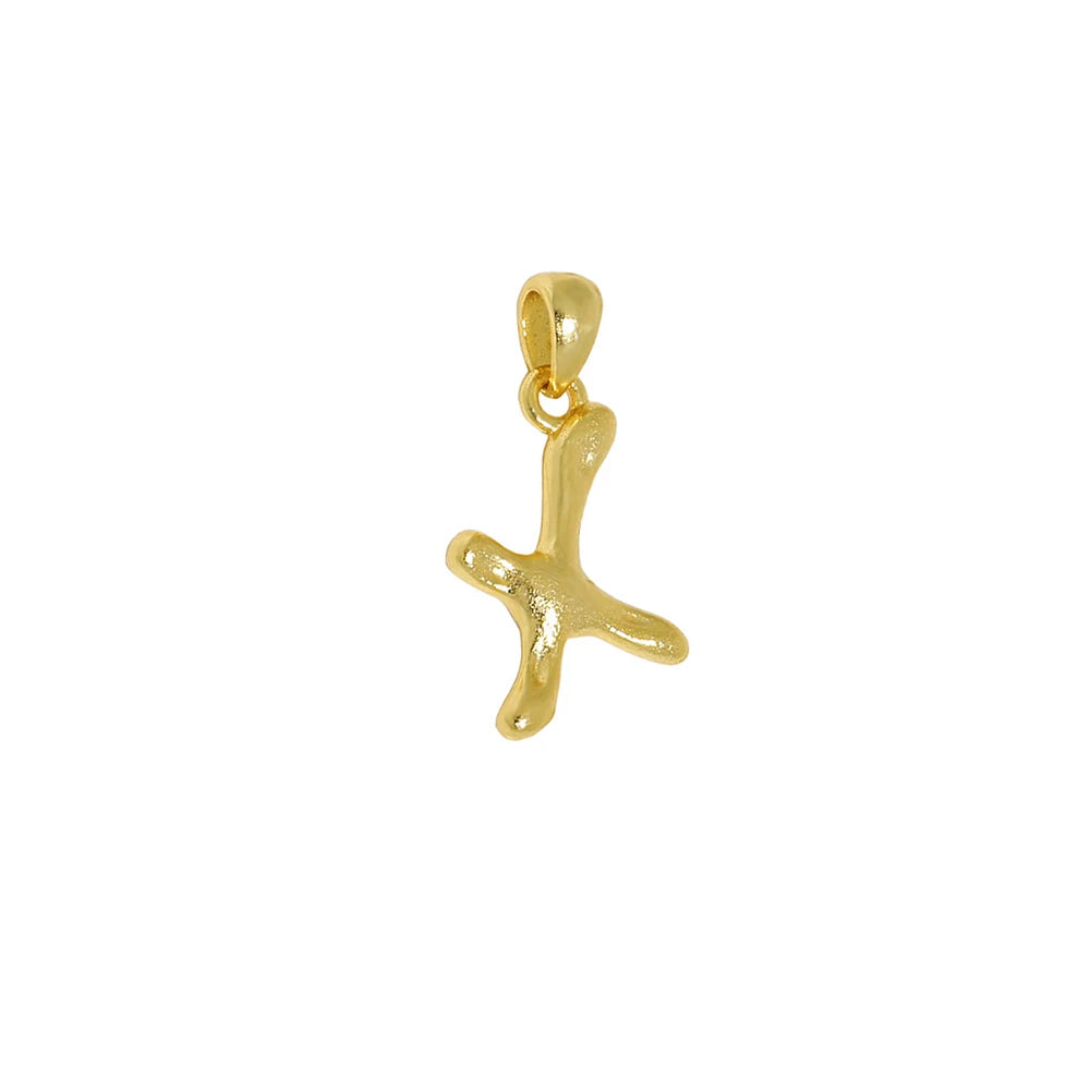 18K Gold Plated Sterling Silver Letter Charm with Universal Chain