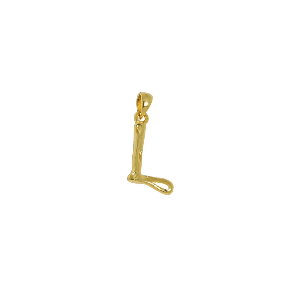 18K Gold Plated Sterling Silver Letter Charm with Universal Chain